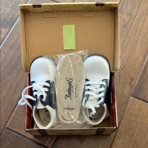 Footmates Kids Navy and White Shoes
